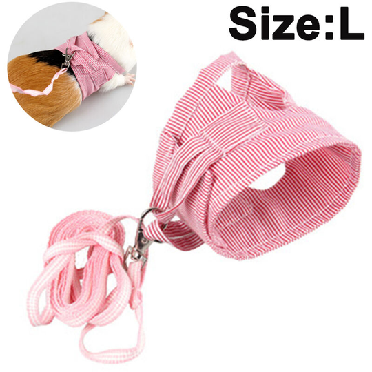 Small Pet Guinea Pig Rabbit Harness and Leash Blue Stripe Chest Strap Vest for Animals Guinea Pig Chinchilla Rabbit Rat Squirrel Hedgehog Ferret