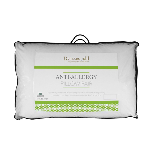 Dreamworld Anti-Allergy Luxury Pillow Pair Aegis Treated Pack of 2 Pillows