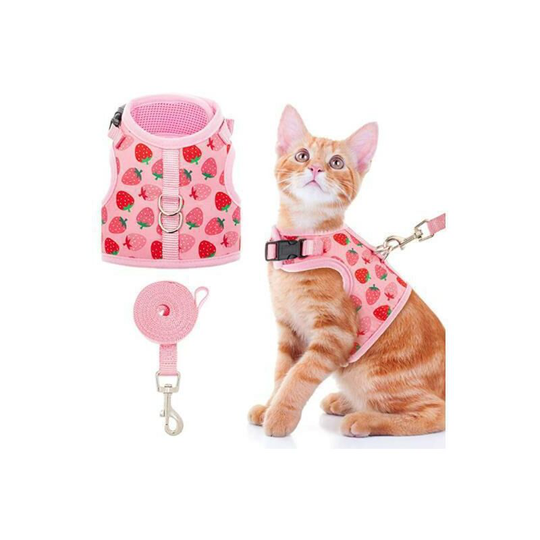 Cat harness Harness for cats Puppy harness, soft vest with leash for kitten dogs, m Three-piece set