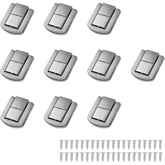 Monly - 10 Pieces Jewelry Box Latches Latches, Toggle Clasp Latches Jewelry Boxes, with 40 Screws, Suitable for Drawers, Cabinets, Gift Boxes