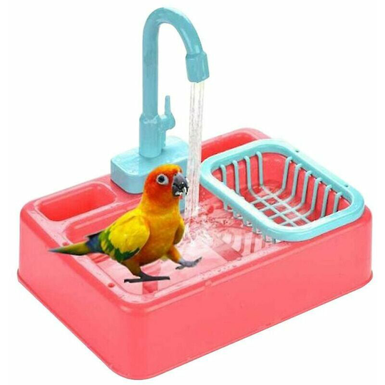 Bearsu - bird bathtub, parrot automatic bathtub with faucet, bird shower bathtub for pets