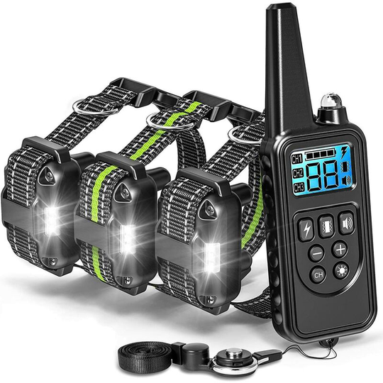 Remote Control Dog Training Collar, Waterproof Pet Rechargeable Safety Electric Trainer with 4 Modes