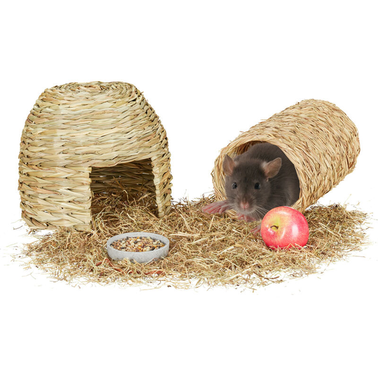 Relaxdays Rabbit Toy, Set of 2 Pieces, Guinea Pig and Hamsters, Natural Brown