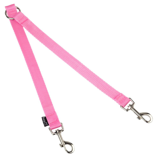 (Pink) Bunty Double Dog Lead Splitter | Dog Lead Coupler