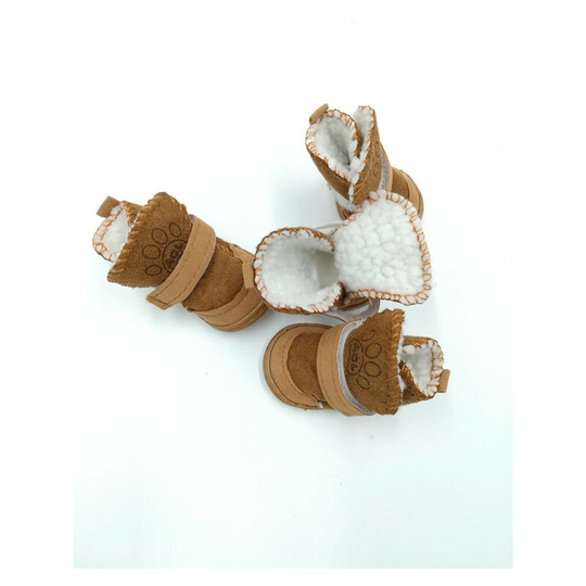 Soekavia - Puppy Cute Cozy Warm Anti Slip Winter Boots for Small Medium Dogs Pets Cats Thicken Fleece Snow Shoes