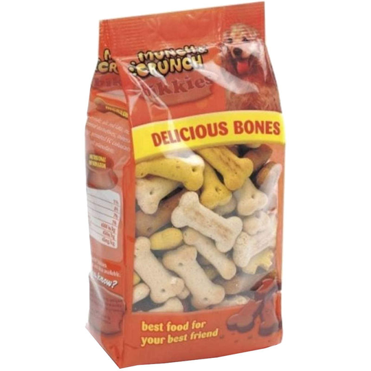 Munch & Crunch Bikkies Delicious Bones Dog Treats (400g) (Multicoloured) - Multicoloured