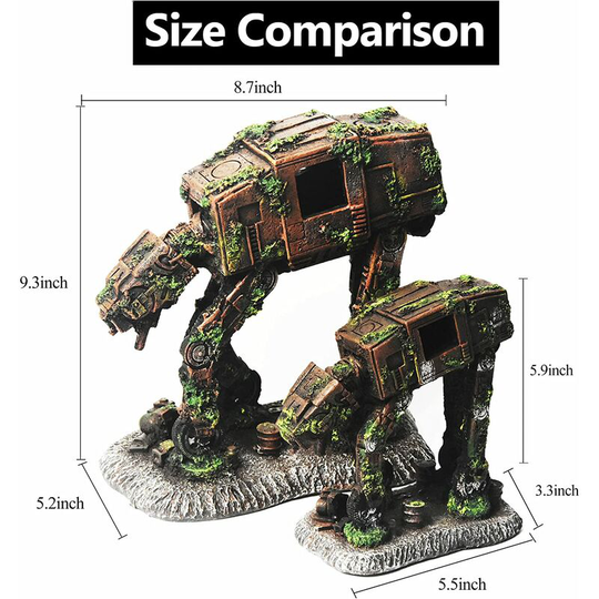 Aquarium Decorations Castle and Robot Dog Fish Tank Decor for Betta Toys Small and Medium Resin Fish Accessories Hideouts Cave Hide House Ornament