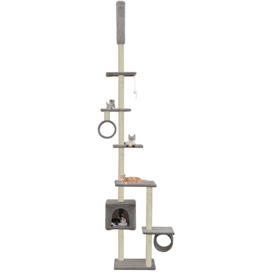 Cat Tree with Sisal Scratching Posts 260 cm Grey