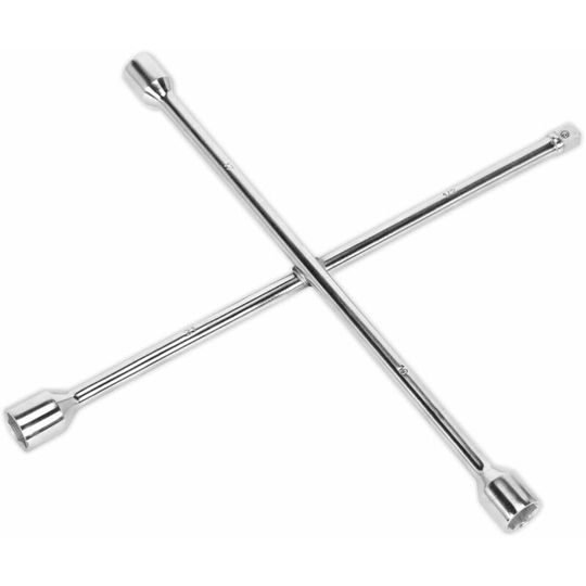 4-Way 506mm extra long Wheel Brace - 17mm 19mm 21mm and 1/2' Square Drive Socket