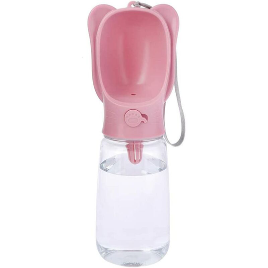 Portable Pet Water Bottle, Leak Proof Water Dispenser, Lightweight Water Dispenser for Cats, Dogs, Outdoor, Walking, Hiking, Travel, Pink