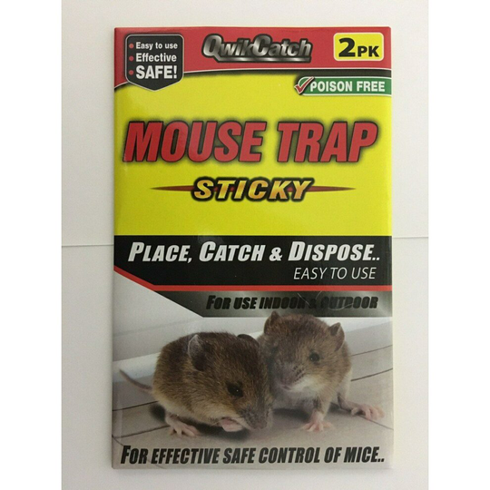 (1 Pack) QwikCatch Mouse Rat Trap Sticky Board 2 Traps Per Pack