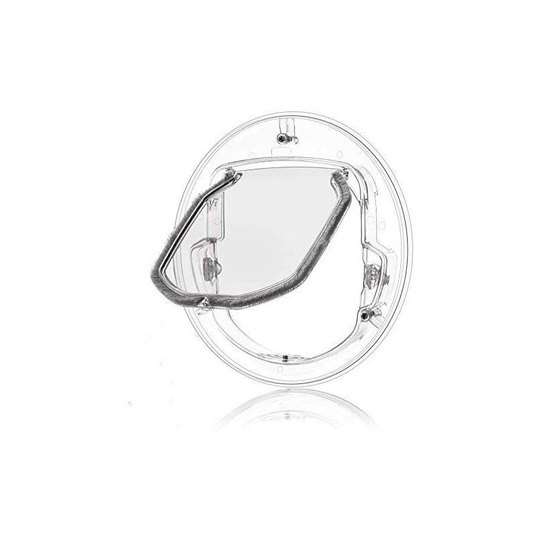 Dog Door Window Door Round Clear Flap Door with 4 Way Lock & Liner Kit for Cat Puppy Doggie Best Fits for Screen Window, Sliding Glass Door, Ver