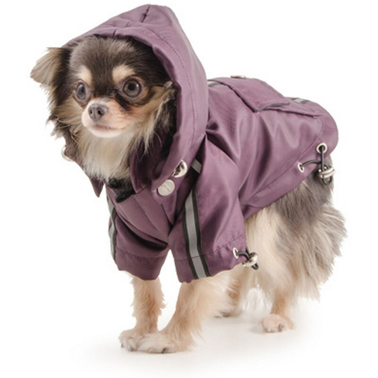 Pet Products Small Bite Hooded Waterproof Dog Jacket (Small) (Damson) - Damson - Ancol