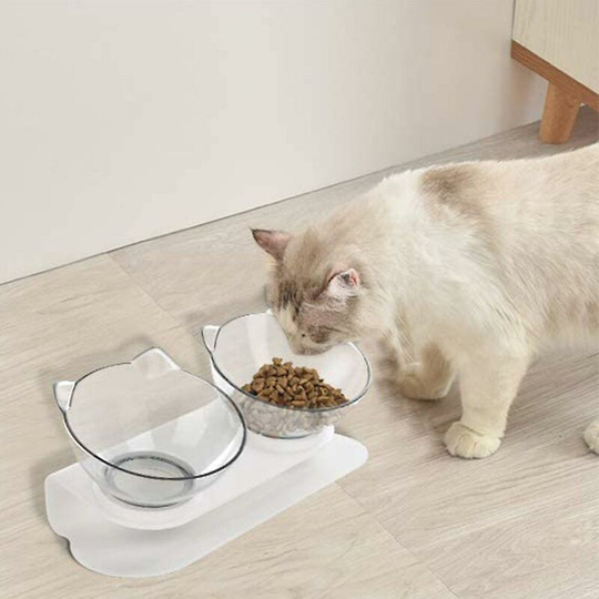 Elevated Double Plastic Bowl,pet Feeding Bowl,raised The Bottom Thsinde