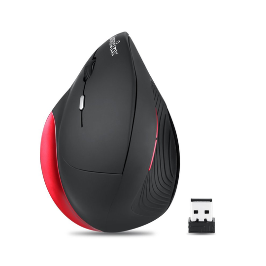 Perixx PERIMICE-718 Left Handed Wireless Mouse - Ergonomic Vertical Design - Large - 5 Programmable Buttons