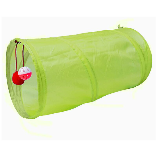 Deckon - Cat Tunnel Toy Funny Pet 2 Hole Play Tube Ball Collapsible Kitten Toy Puppy Ferret Rabbit Play Dog Channel Tube Petsanti-wrinkleGREEN