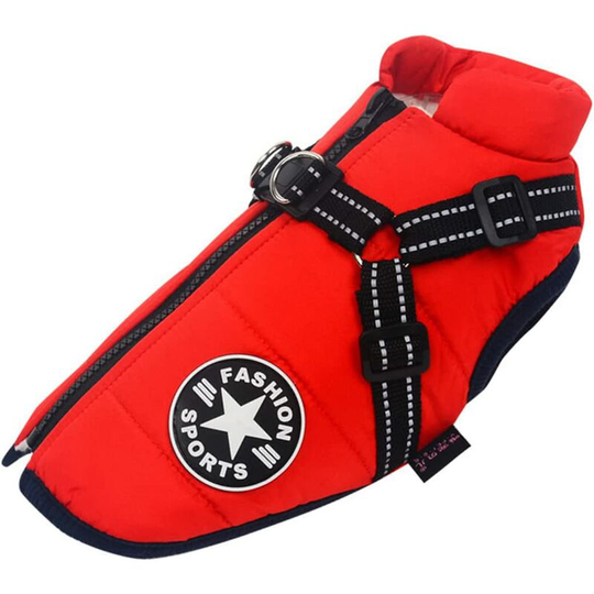 Winter Dog Coat Waterproof Warm Waistband Drawstring Pet Clothes Jacket Dog Vest Reflective Vest Down Jacket xl