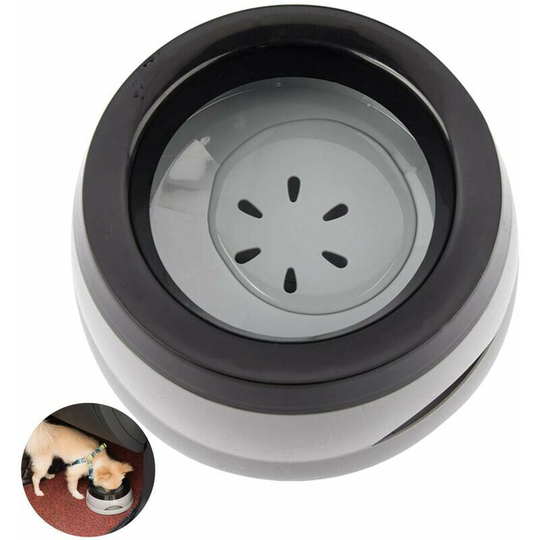 Travel Dog Water Bowl, Qianyou Splash Proof Dog Bowl Cat Bowl Non-Slip Pet Bowl Car Travel Plastic Drinking Bowl Removable Portable Water Bowl Gray