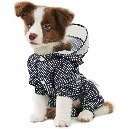 Dog Raincoat with Hood, Waterproof Jacket Pet Dog Rain Coat Lightweight Outdoor Waterproof Rain Poncho with Harness Hole (xl, Blue)