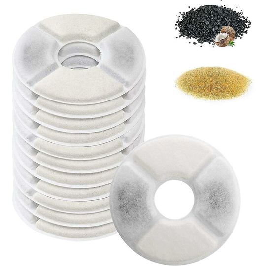 FlkwoH Bjxy Cat Water Fountain Filter, 12 Replacement Filters for Cat Dog Fountain, Replacement Filters with Activated Carbon and Ion Exchange Resin