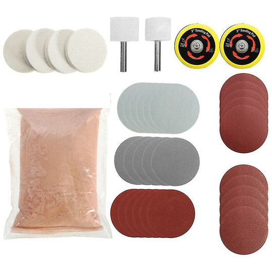 Thsinde - 34pcs/set Deep Scratch Remover Car Glass Polishing Kit Cerium Oxide Powder Sanding Disc( )