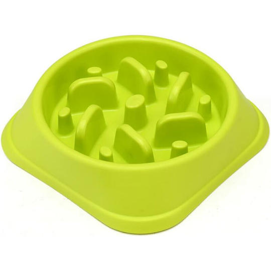 Pet Dog Slow Food Bowl and Small Dogs Lose Weight to Help Digest Pet Utensils Slow Eating Dog Bowl (Green