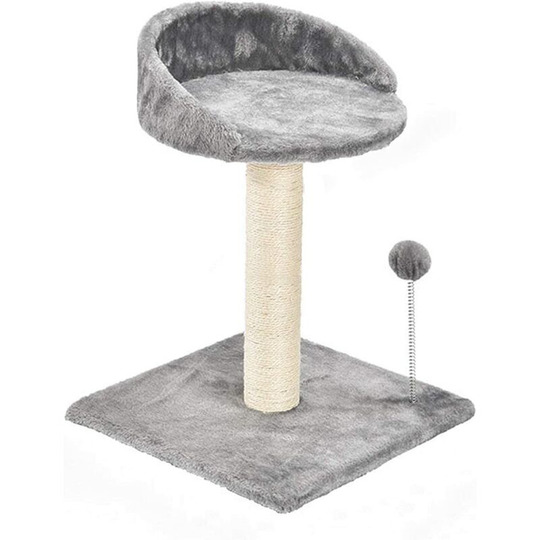 Cat Scratching Post and Activity Tree Natural Sisal Tower with Round Perch and Plush Ball Furniture Made for Kitten and Small Cat