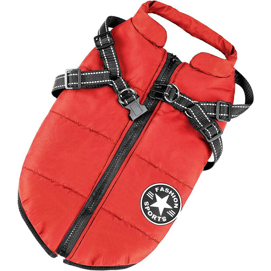 Dog Jackets for Winter Windproof Waterproof 2 in 1 Outfit Cold Weather Coat Puppy Winter Warm Jacket Small Dog Vest Harness (m, Red)