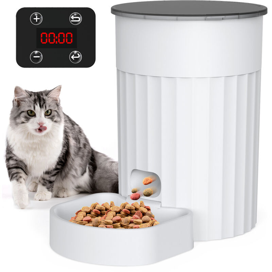 Automatic Pet Food Dispenser 3L Pet Feeder Food Bowl Programmable Timer for up to 4 Meals 2 Power Supply