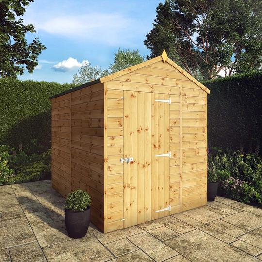 6 ft. W x 8 ft. D Solid Wood Shiplap Apex Garden Shed