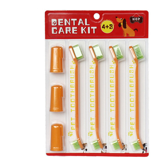 Dog Toothbrush, 360° Toothbrush Kit, Ergonomic Design, Easy Tooth Cleaning, Dental Care for Puppies, Cats and Small Pets, 7 Pack