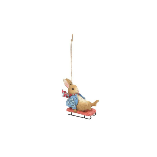 Beatrix Potter by Jim Shore Peter Rabbit Sledging Hanging Ornament