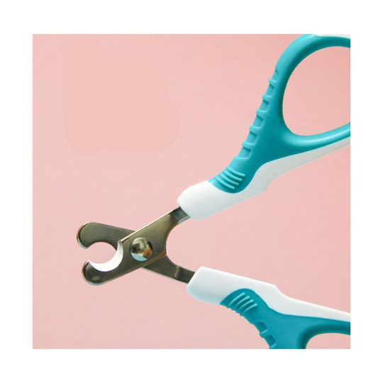 Professional Cat Claw Clipper, Nail Clipper for Puppy Rabbit Bird and Small Animals, Stainless Steel Curved Nail Scissors, Blue