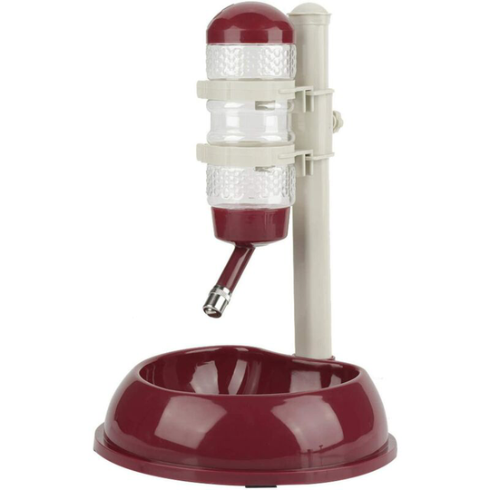 Automatic Water Food Feeder Bowl Adjustable Dog Food Dispenser Drinking Bowl Standing Feeder for Pets Cats Dogs(Brown)