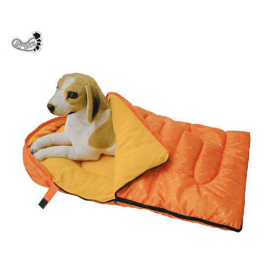 Litzee - Waterproof and warm pet sleeping bag for dogs with storage bag for indoor, outdoor, car travel, camping, hiking (45.2 x 29 inch) Dog Bone