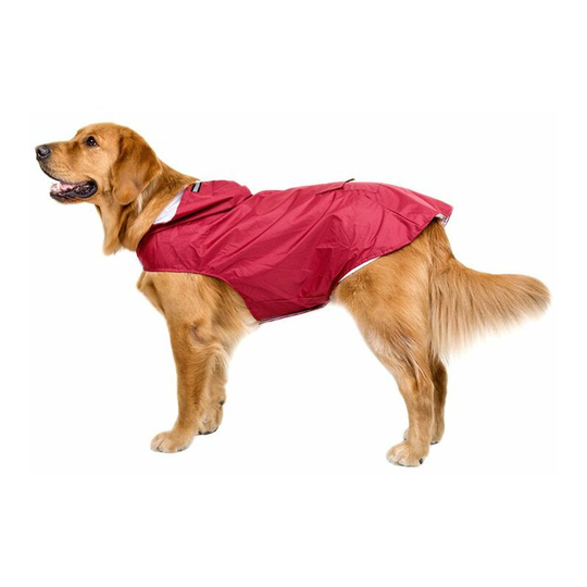 Dog Raincoat with Hood, Ultralight and Airy Waterproof Dog Raincoat with Reflective Strips for Medium to Large Dogs (5XL, Pink)