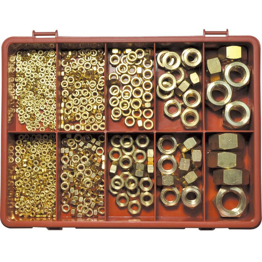Qualfast - Metric Full Nut Kit Brass