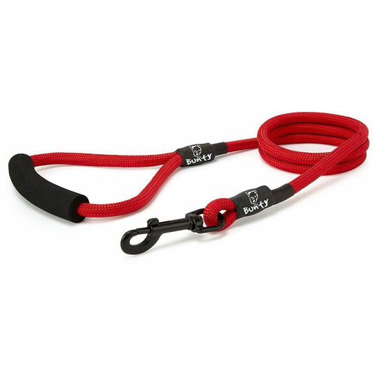 Strong Nylon Rope Dog Puppy Pet Lead Leash with Clip for Collar Harness - Red - Large - Bunty