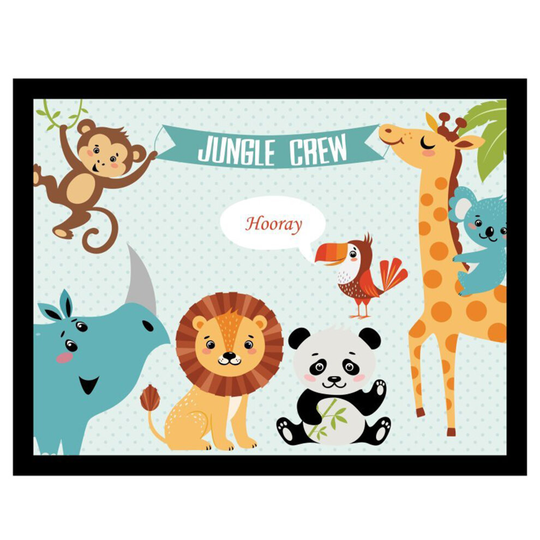 (Jungle Crew) GEEZY Large Wooden Bean Bag Cushioned Lap Tray - 44 x 34cm