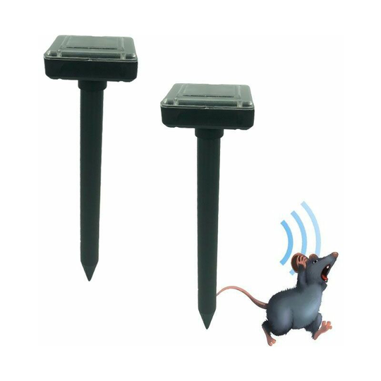Benobby Kids - Ultrasonic Solar Mole Repeller, 2 Pack Solar Mole Repeller - IP65 Waterproof Solar Ultrasonic Mole Repeller - for Outdoors and Garden