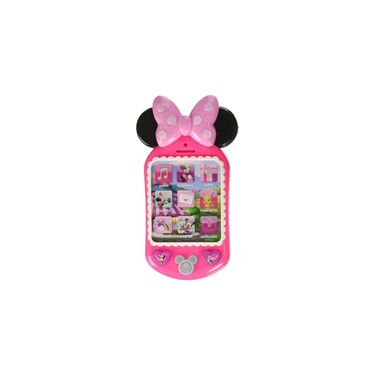Minnie Bow-Tique Why Hello Cell Phone with Lights and Realistic Sounds for Kids, Features Minnie Mouse Phrases , Pink , Original version