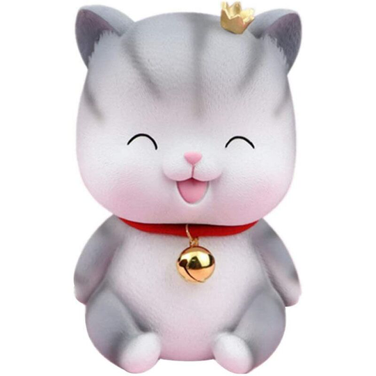 Echoo - Cartoon Kitty Bank Bell Kitten Piggy Bank Unbreakable Cat Piggy Bank Savings Jar Box Table Centerpiece for Kids Birthday Gifts Adults Children