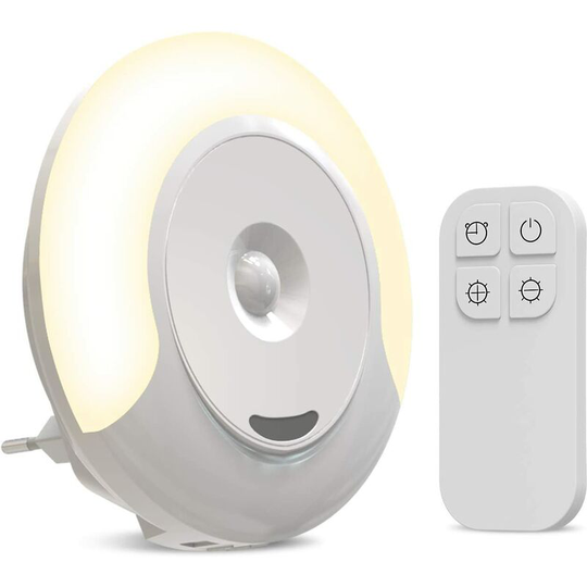 Einemgeld - Kids Night Light, Baby Timing Bedside Lamp, Remote Control Electric Outlet Wall Sconce with 11 Brightness Levels Night Lamp for Kid's