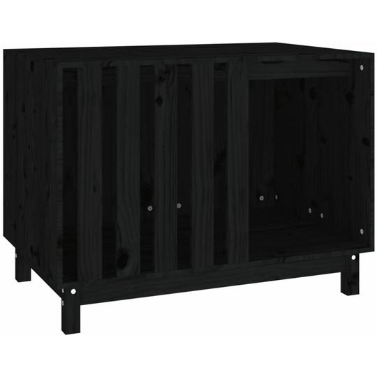 Dog House Black 90x60x67 cm Solid Wood Pine vidaXL - Black