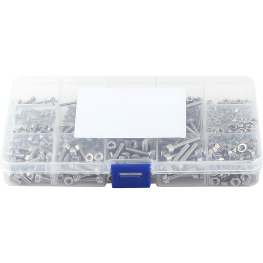 Box of 480pcs M2 / M3 / M4 Bolts Screws Allen Head Nuts Hex Socket Assorted 304 Stainless Steel
