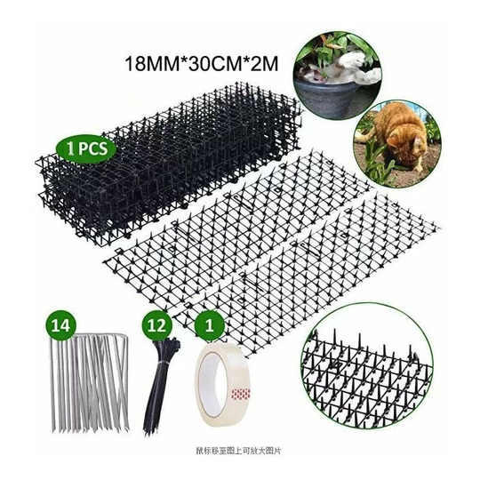 Thsinde - 30CM Thorn Grid Animal Barrier Garden Cat Animal Repellent Scat Spike Mat, Anti Cat Network Dig Stopper Prickle Strip Home Spike Mat