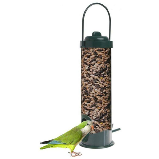 Wild Bird Feeder - Clear plastic hanging bird feeder for wild animals