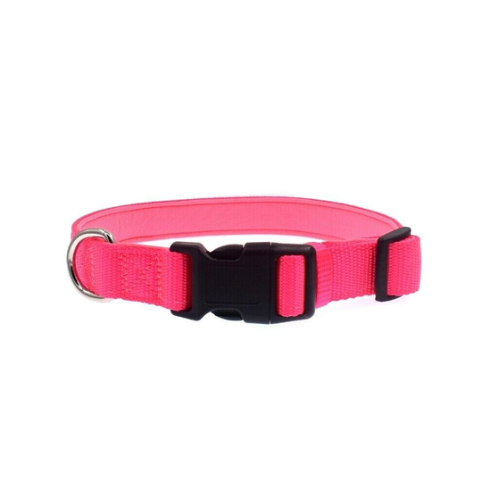 (Pink, L) Dog Puppy Collar Nylon Adjustable Collars 4 colour