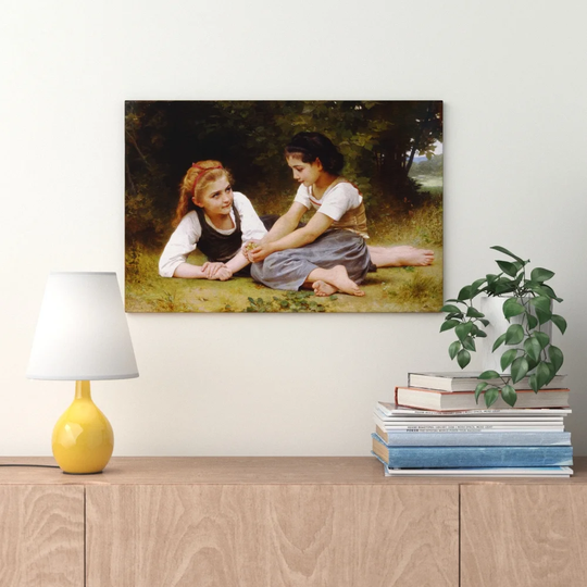 'The Nut Gatherers' by William-Adolphe Bouguereau Painting Print on Canvas