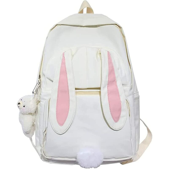 Perle Rare - Rabbit backpack, rabbit school backpack, rabbit backpack for girls, rabbit backpack for school (C-White)